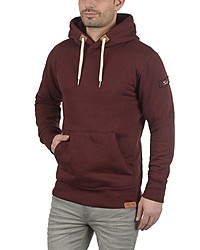 dunkelroter Pullover mit einem Kapuze von Solid