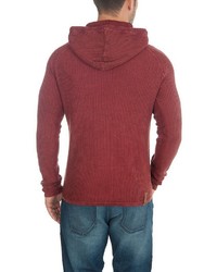 dunkelroter Pullover mit einem Kapuze von Solid