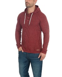 dunkelroter Pullover mit einem Kapuze von Solid