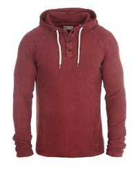 dunkelroter Pullover mit einem Kapuze von Solid