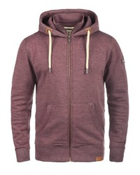 dunkelroter Pullover mit einem Kapuze von Solid