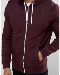 dunkelroter Pullover mit einem Kapuze von Asos