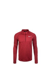 dunkelroter Pullover mit einem Reißverschluss am Kragen von Nike