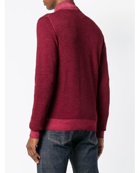 dunkelroter Pullover mit einem Reißverschluß von Sun 68