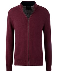 dunkelroter Pullover mit einem Reißverschluß von Funky Buddha