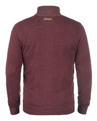 dunkelroter Pullover mit einem Reißverschluß von INDICODE