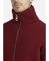 dunkelroter Pullover mit einem Reißverschluß von khujo