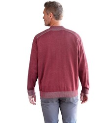 dunkelroter Pullover mit einem Reißverschluß von MARCO DONATI