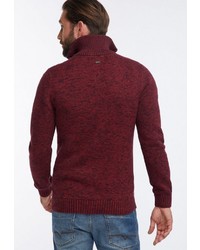 dunkelroter Pullover mit einem Reißverschluß von Petrol Industries