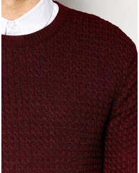 dunkelroter Pullover mit einem Rundhalsausschnitt von Asos