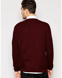 dunkelroter Pullover mit einem Rundhalsausschnitt von Asos