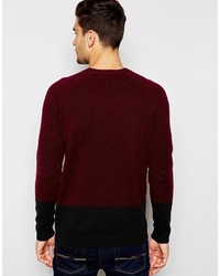 dunkelroter Pullover mit einem Rundhalsausschnitt von Asos