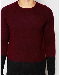 dunkelroter Pullover mit einem Rundhalsausschnitt von Asos