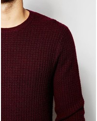 dunkelroter Pullover mit einem Rundhalsausschnitt von Asos