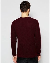 dunkelroter Pullover mit einem Rundhalsausschnitt von Asos