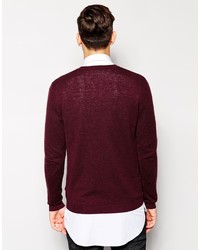 dunkelroter Pullover mit einem Rundhalsausschnitt von Asos