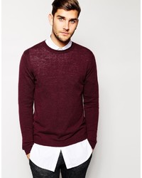 dunkelroter Pullover mit einem Rundhalsausschnitt von Asos