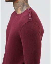 dunkelroter Pullover mit einem Rundhalsausschnitt von Asos