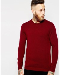 dunkelroter Pullover mit einem Rundhalsausschnitt von Asos