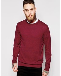 dunkelroter Pullover mit einem Rundhalsausschnitt von Asos