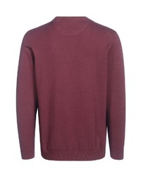 dunkelroter Pullover mit einem Rundhalsausschnitt von Bexleys man