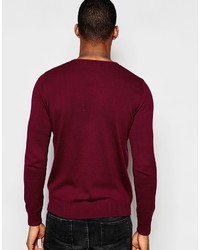 dunkelroter Pullover mit einem Rundhalsausschnitt von Blend of America