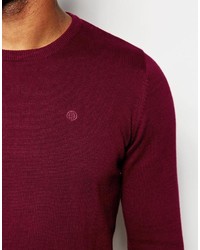 dunkelroter Pullover mit einem Rundhalsausschnitt von Blend of America