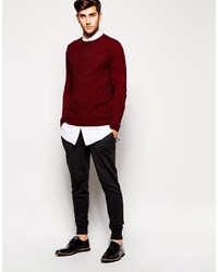 dunkelroter Pullover mit einem Rundhalsausschnitt von Asos