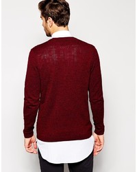 dunkelroter Pullover mit einem Rundhalsausschnitt von Asos