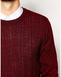 dunkelroter Pullover mit einem Rundhalsausschnitt von Asos