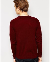 dunkelroter Pullover mit einem Rundhalsausschnitt von Asos