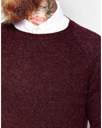 dunkelroter Pullover mit einem Rundhalsausschnitt von Asos