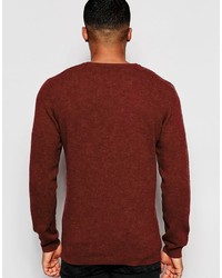 dunkelroter Pullover mit einem Rundhalsausschnitt von Asos