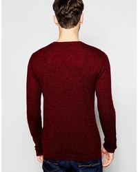 dunkelroter Pullover mit einem Rundhalsausschnitt von Asos