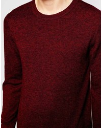 dunkelroter Pullover mit einem Rundhalsausschnitt von Asos