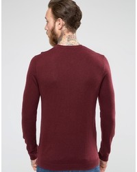 dunkelroter Pullover mit einem Rundhalsausschnitt von Asos