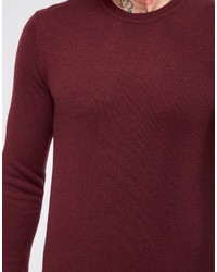 dunkelroter Pullover mit einem Rundhalsausschnitt von Asos