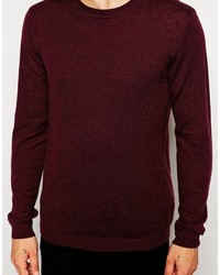 dunkelroter Pullover mit einem Rundhalsausschnitt von Asos