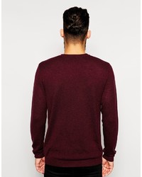 dunkelroter Pullover mit einem Rundhalsausschnitt von Asos