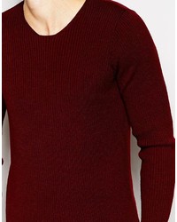 dunkelroter Pullover mit einem Rundhalsausschnitt von Asos