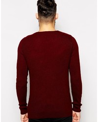 dunkelroter Pullover mit einem Rundhalsausschnitt von Asos