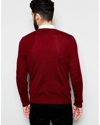 dunkelroter Pullover mit einem Rundhalsausschnitt von Asos