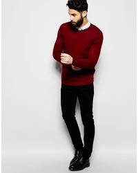 dunkelroter Pullover mit einem Rundhalsausschnitt von Asos