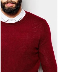 dunkelroter Pullover mit einem Rundhalsausschnitt von Asos