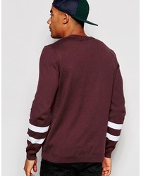 dunkelroter Pullover mit einem Rundhalsausschnitt von Asos