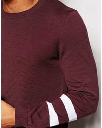 dunkelroter Pullover mit einem Rundhalsausschnitt von Asos