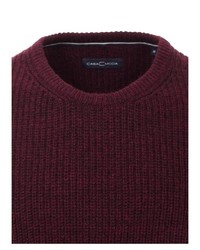 dunkelroter Pullover mit einem Rundhalsausschnitt von Casamoda