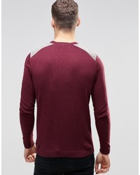 dunkelroter Pullover mit einem Rundhalsausschnitt von Asos