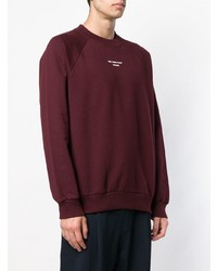 dunkelroter Pullover mit einem Rundhalsausschnitt von Drôle De Monsieur