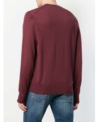 dunkelroter Pullover mit einem Rundhalsausschnitt von Dolce & Gabbana